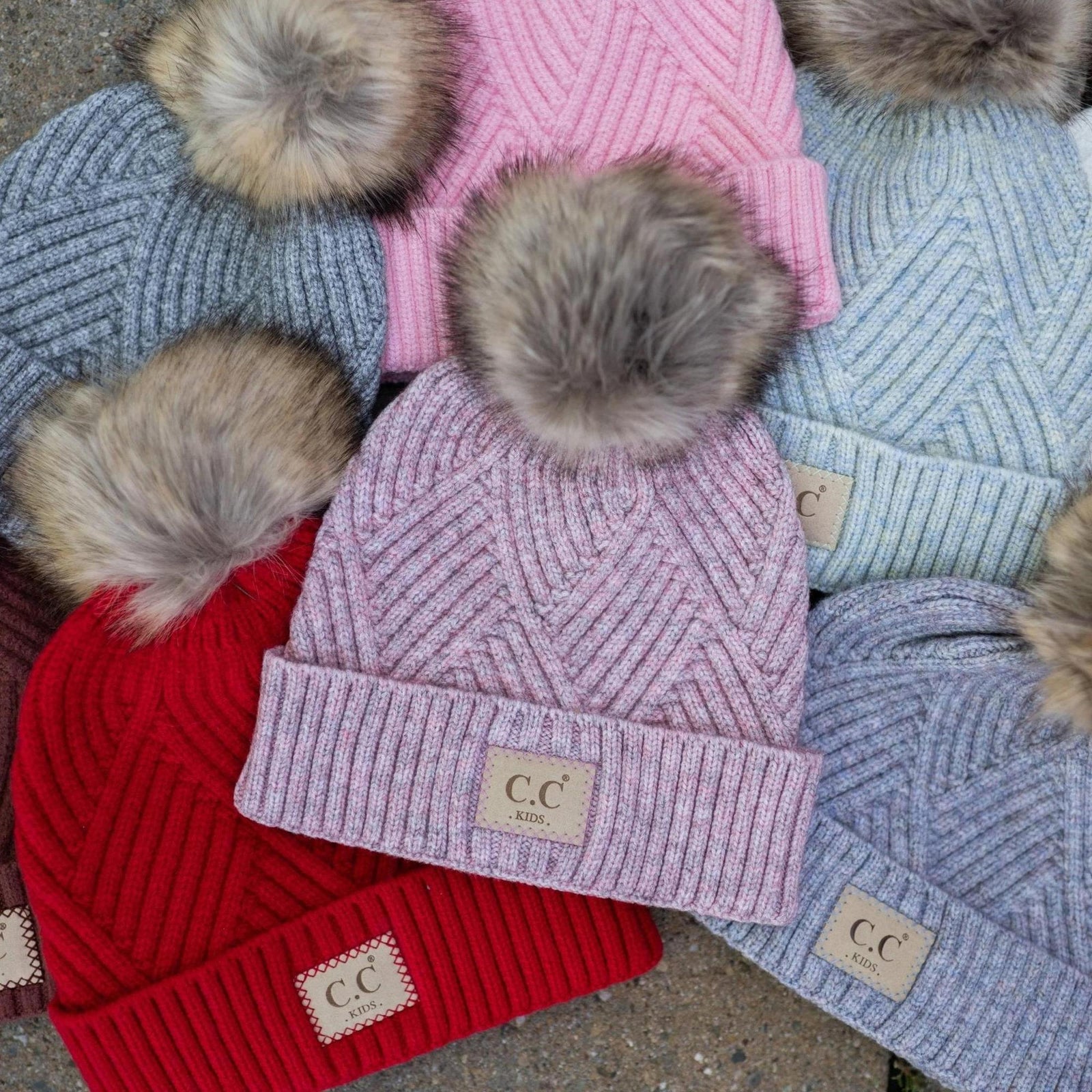 CC Brand Kids Criss - Cross Suede Patch Beanie - Truly Contagious