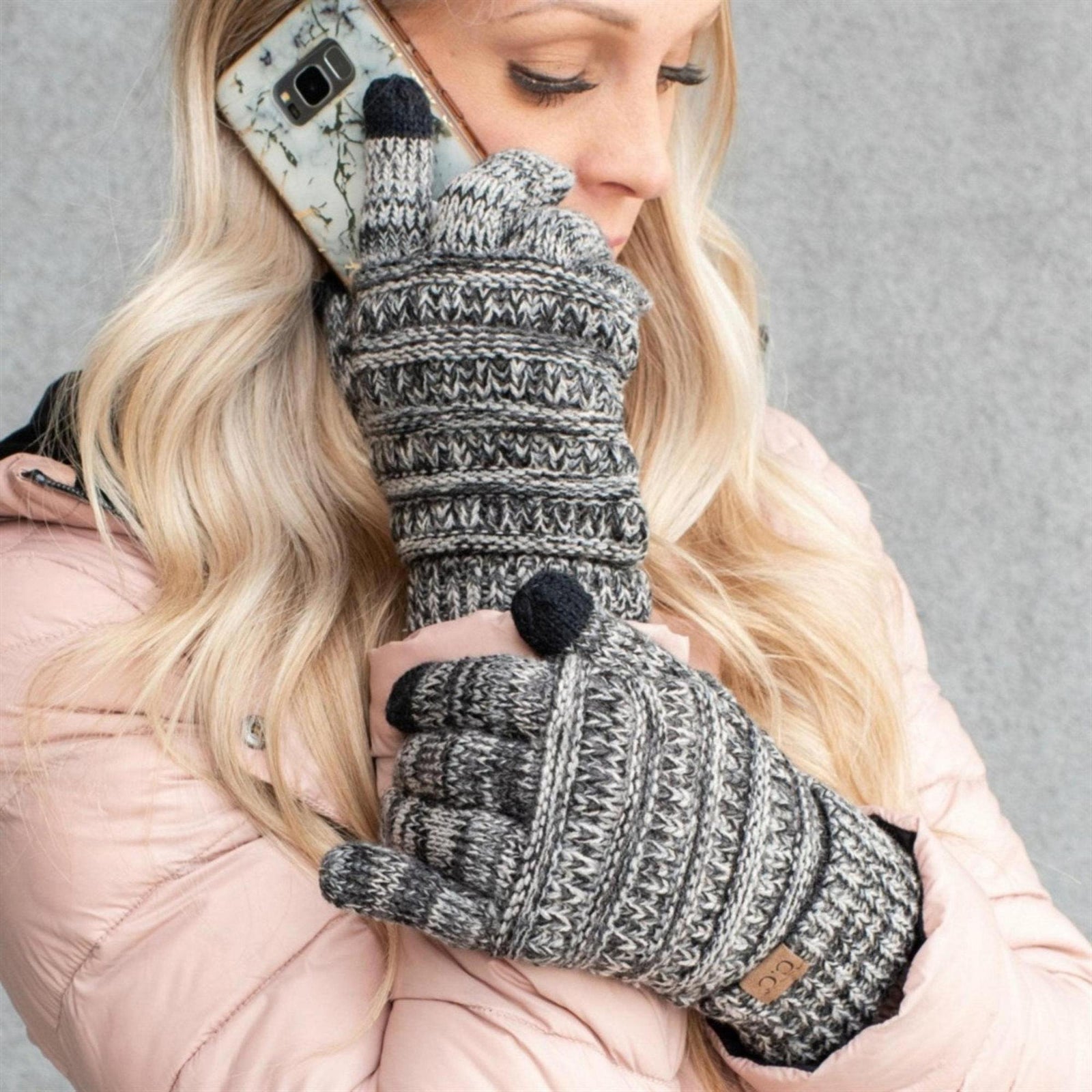 CC Brand Multi - Toned Touchscreen Tech Phone Gloves Winter Accessories - Truly Contagious