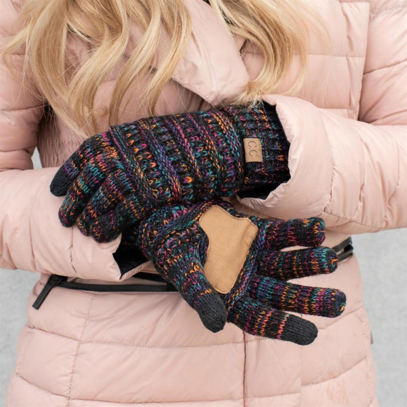 CC Brand Multi - Toned Touchscreen Tech Phone Gloves Winter Accessories - Truly Contagious