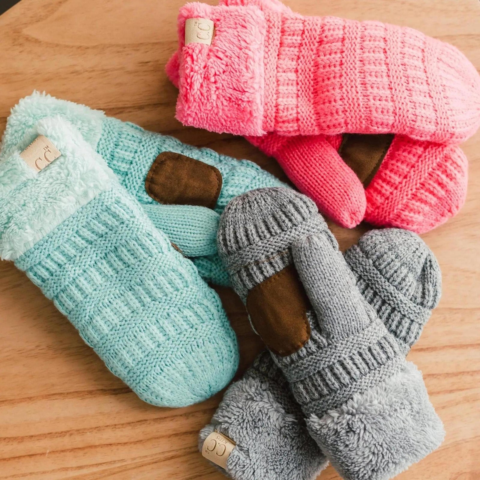 CC Brand Sherpa Lined Mittens Unisex Winter Accessories - Truly Contagious