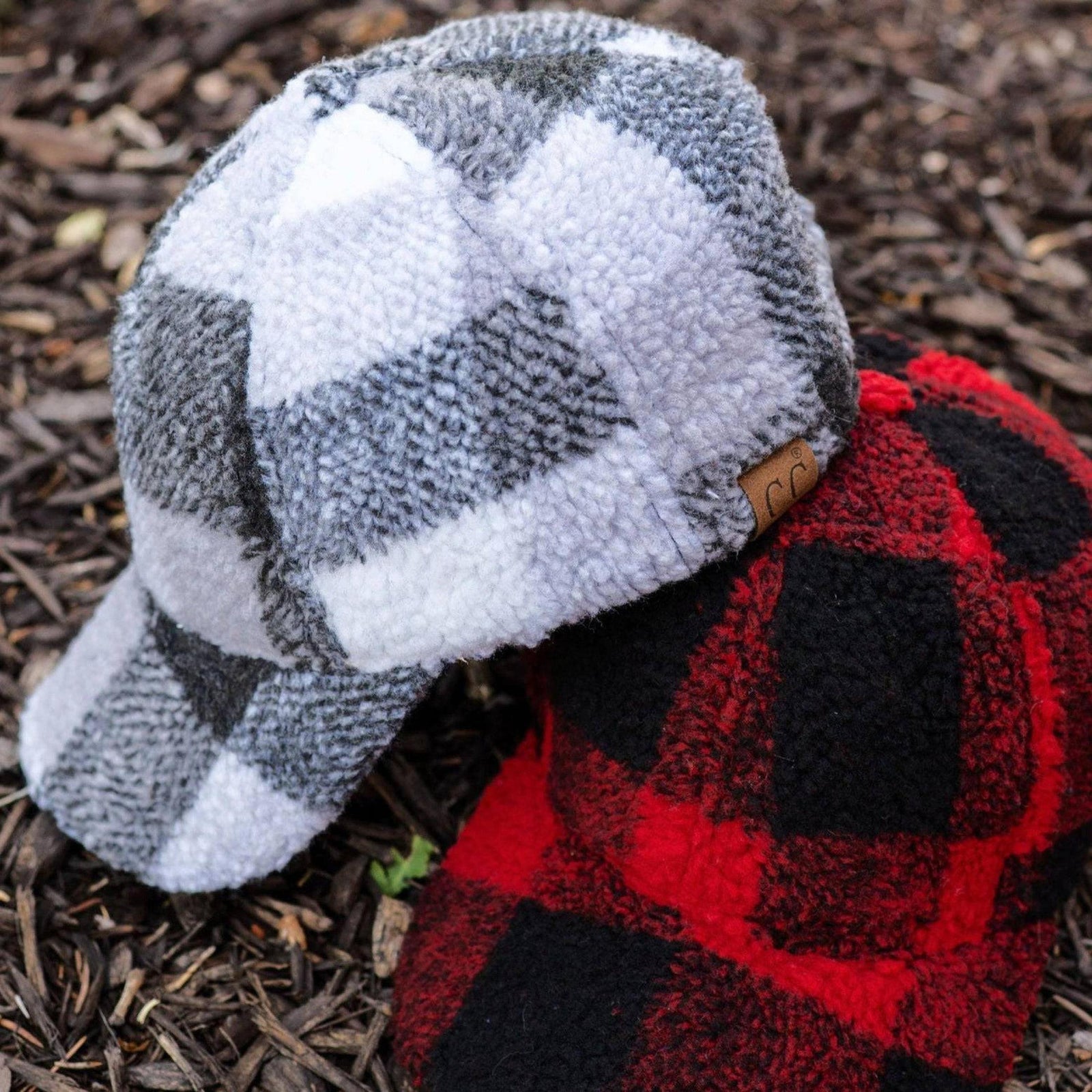 CC Buffalo Plaid - Checkered Pattern Sherpa Cap - Truly Contagious