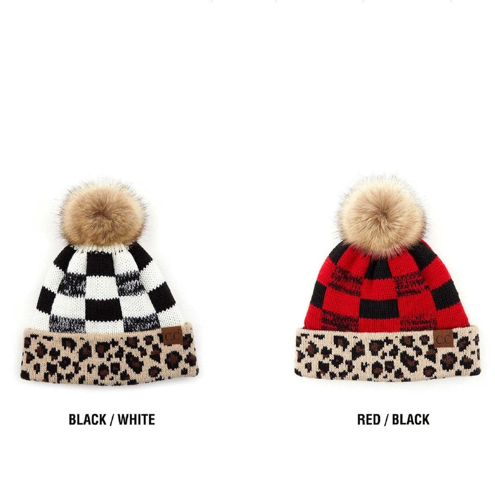 CC Cabin Cozy Leopard Plaid Beanie - Truly Contagious