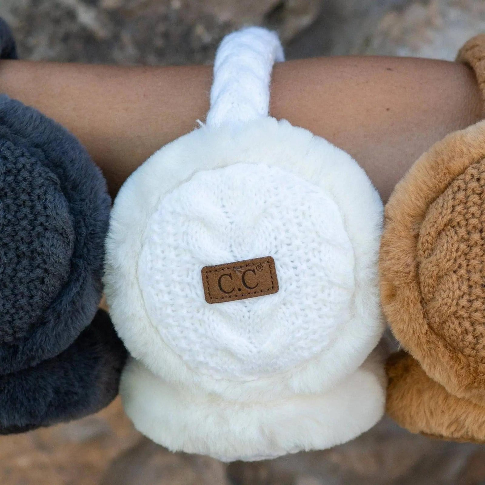 CC Cable Knit Earmuffs - Truly Contagious