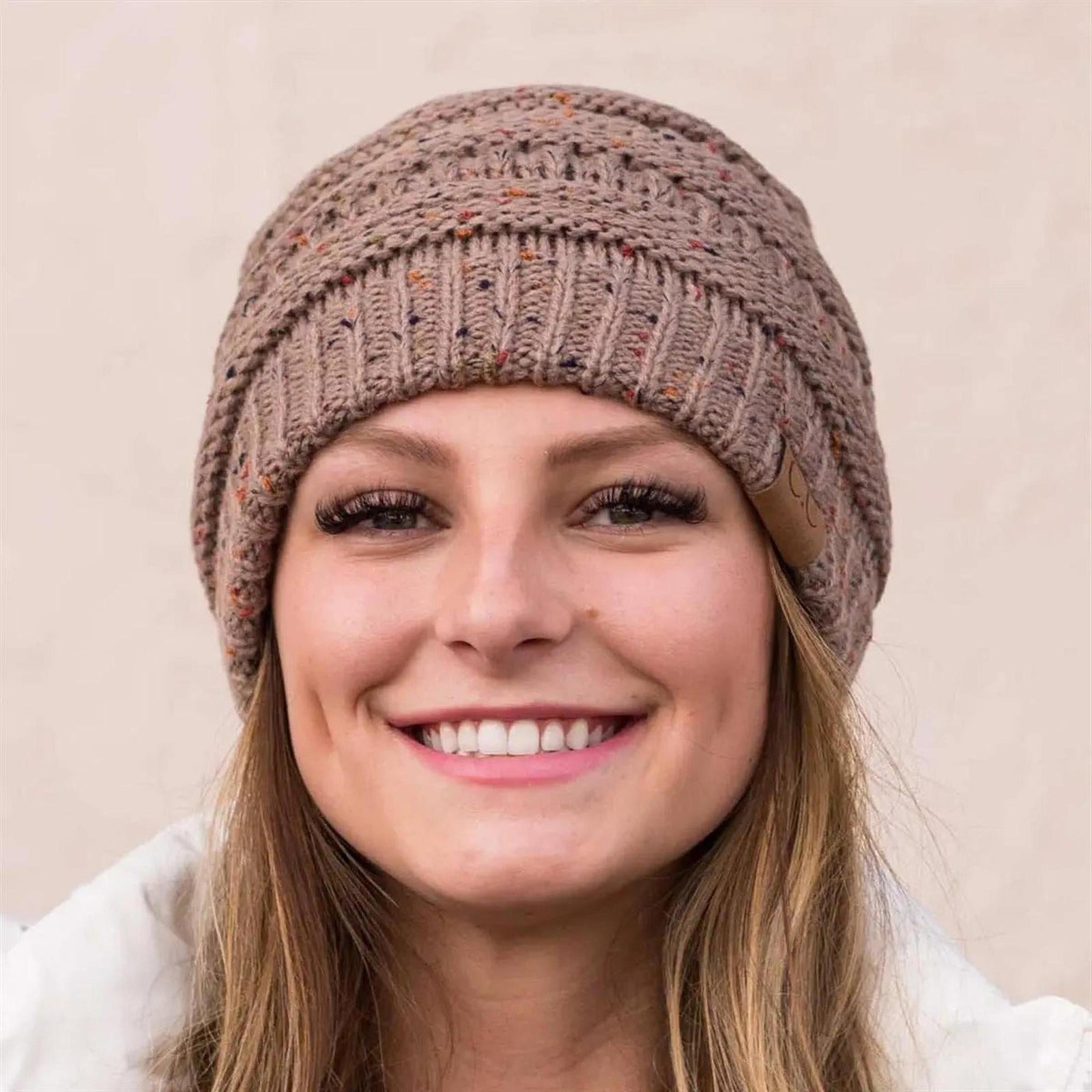 C.C® Cozy Confetti Knit Beanie - Unisex Soft Acrylic Winter Hat (One Size 20"-24") - Truly Contagious