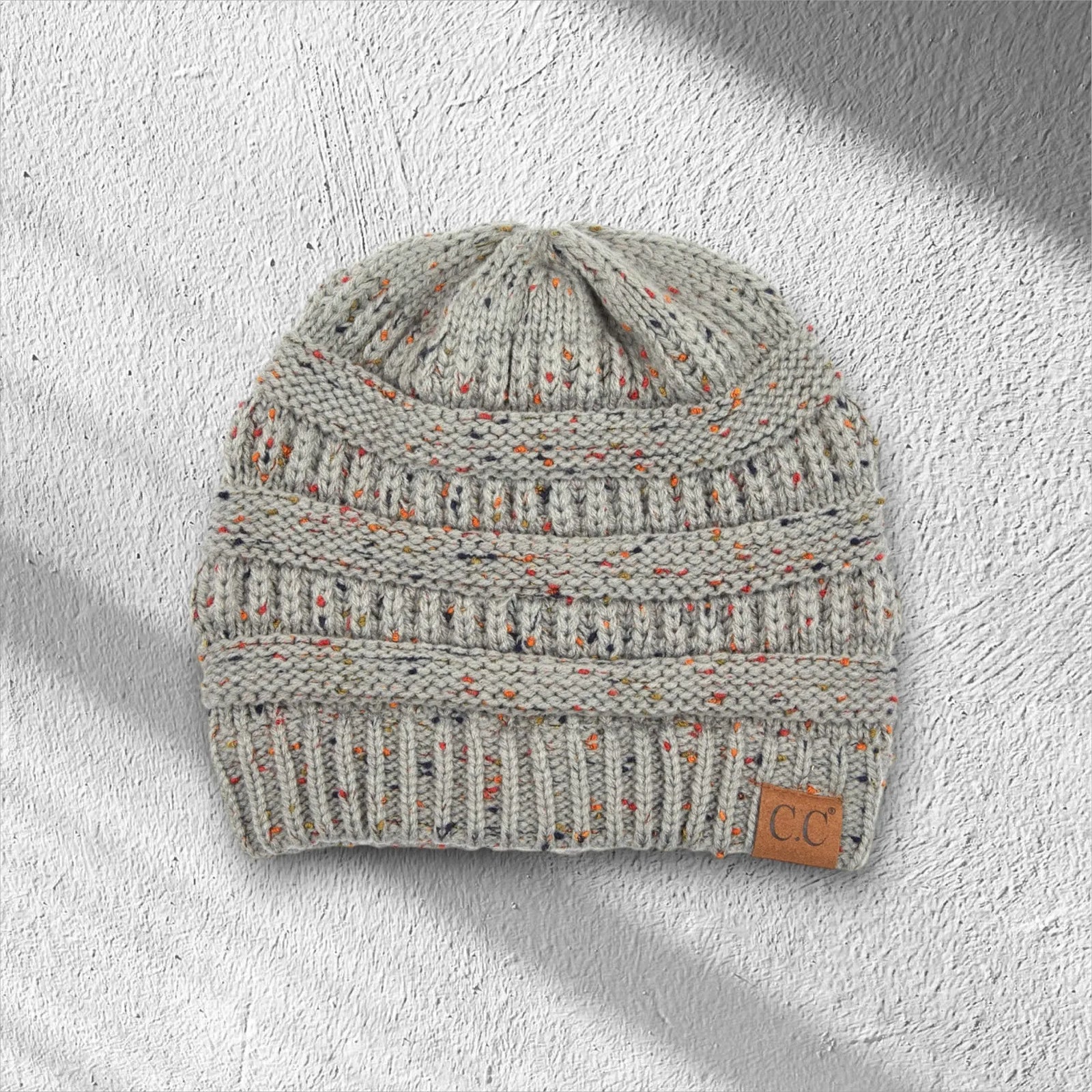C.C® Cozy Confetti Knit Beanie - Unisex Soft Acrylic Winter Hat (One Size 20"-24") - Truly Contagious