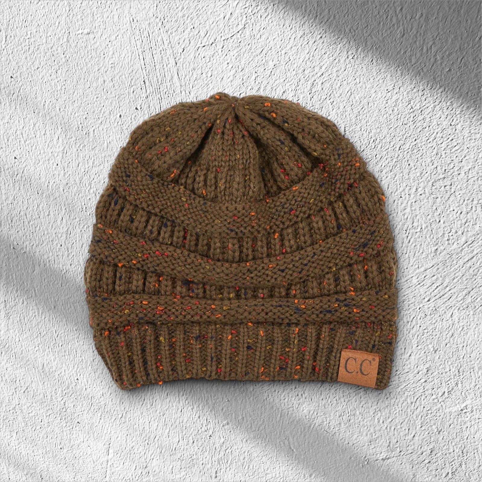 C.C® Cozy Confetti Knit Beanie - Unisex Soft Acrylic Winter Hat (One Size 20"-24") - Truly Contagious