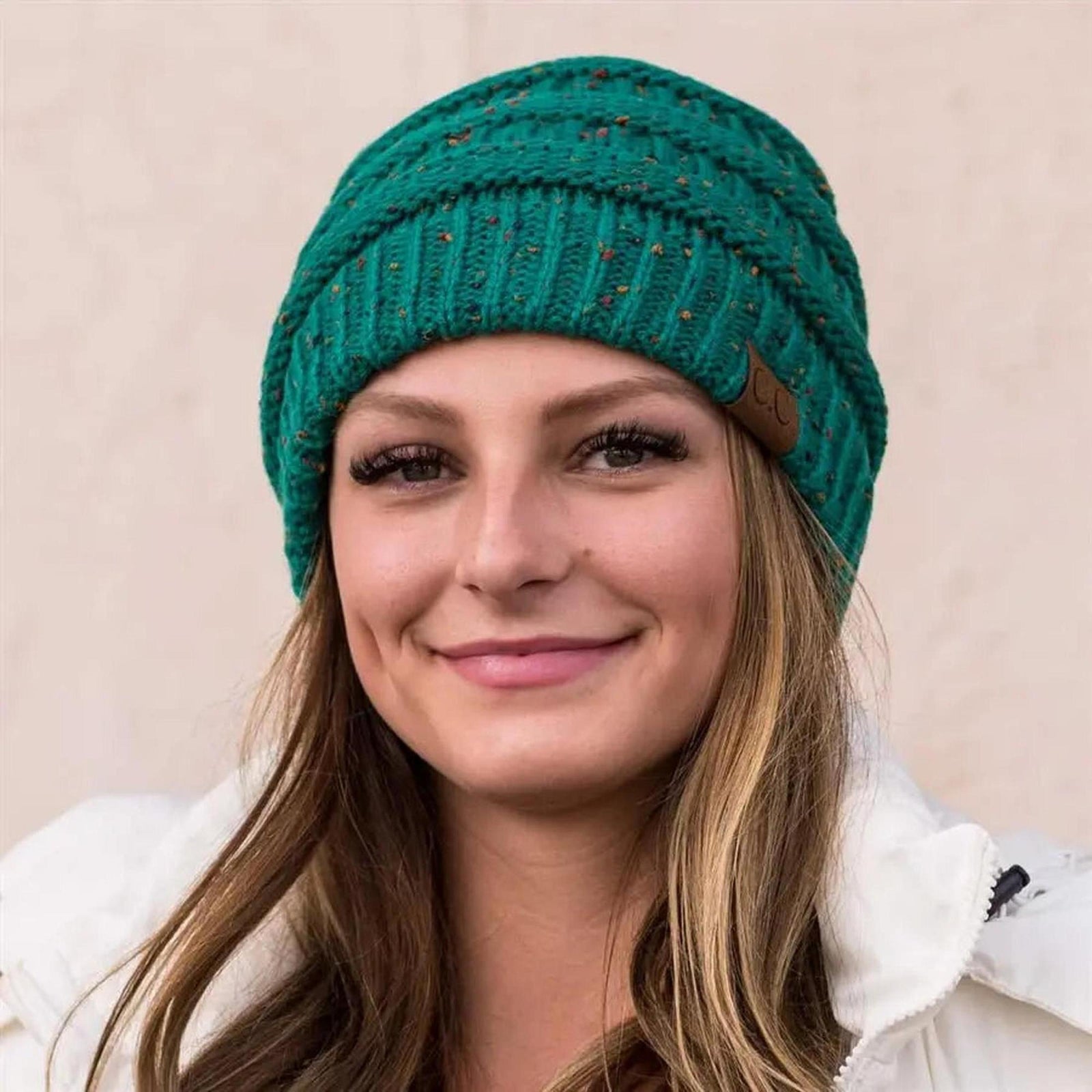 C.C® Cozy Confetti Knit Beanie - Unisex Soft Acrylic Winter Hat (One Size 20"-24") - Truly Contagious