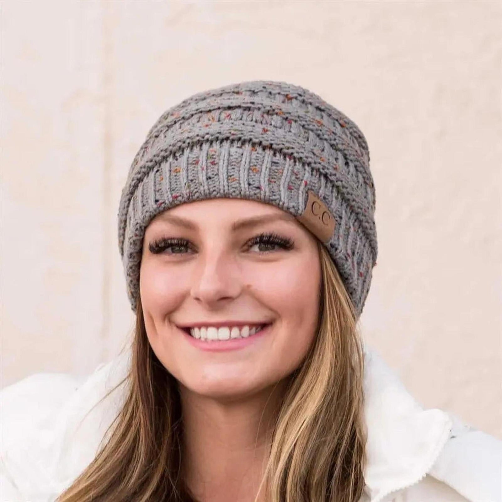 C.C® Cozy Confetti Knit Beanie - Unisex Soft Acrylic Winter Hat (One Size 20"-24") - Truly Contagious