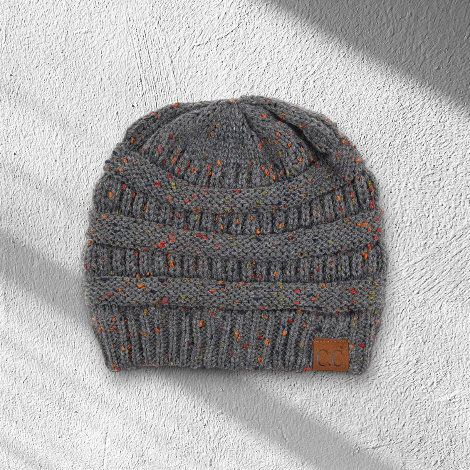 C.C® Cozy Confetti Knit Beanie - Unisex Soft Acrylic Winter Hat (One Size 20"-24") - Truly Contagious