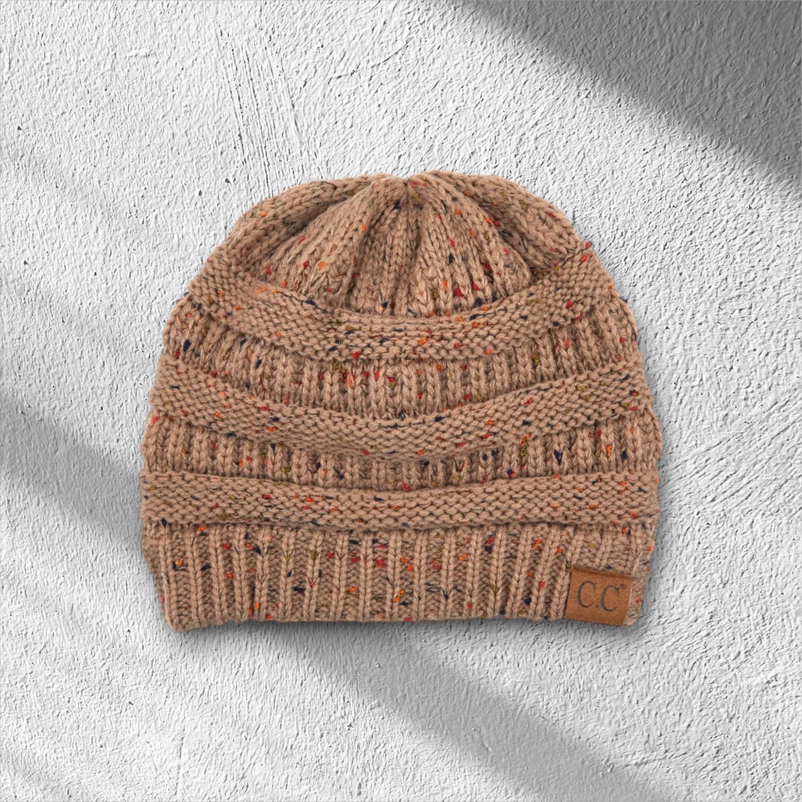 C.C® Cozy Confetti Knit Beanie - Unisex Soft Acrylic Winter Hat (One Size 20"-24") - Truly Contagious