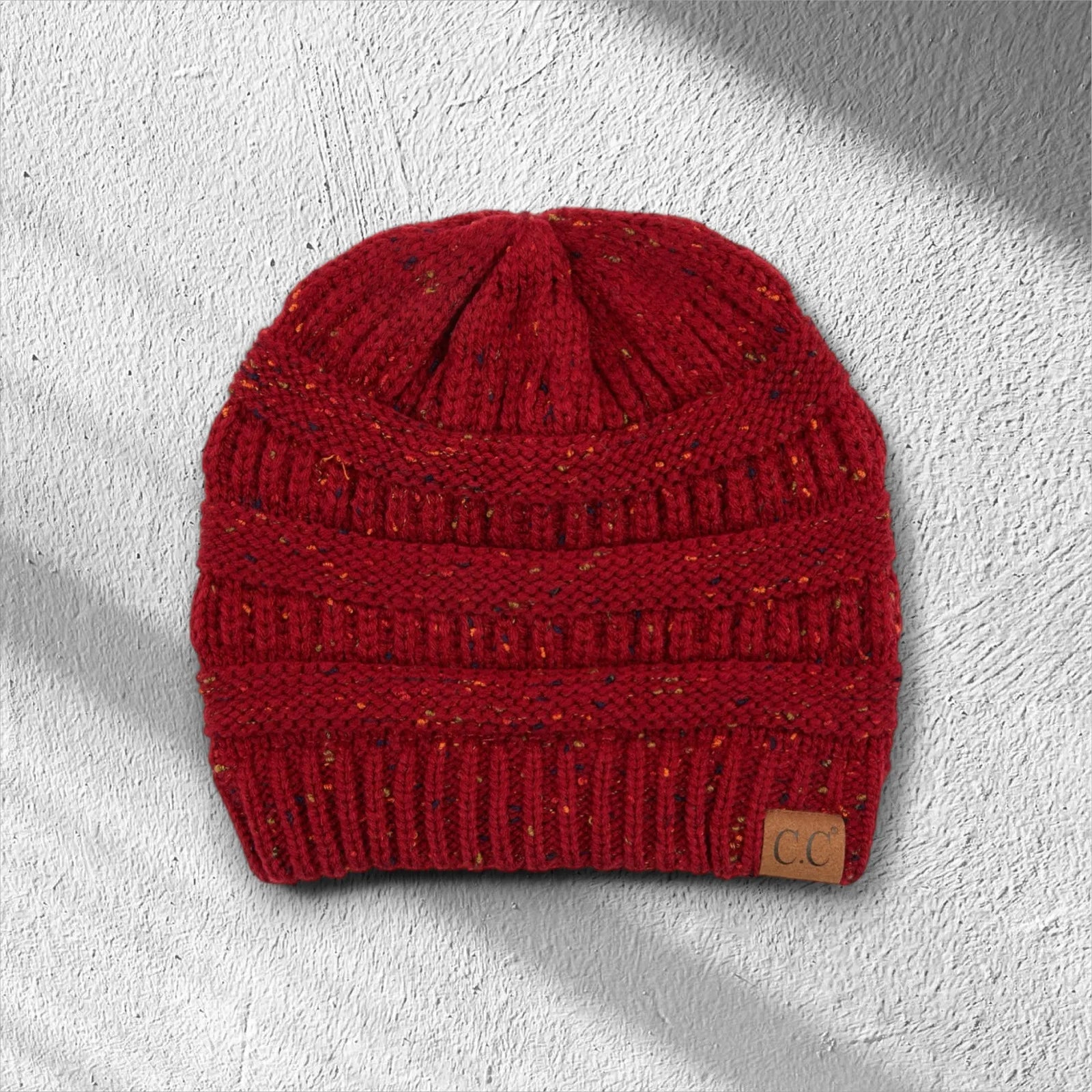 C.C® Cozy Confetti Knit Beanie - Unisex Soft Acrylic Winter Hat (One Size 20"-24") - Truly Contagious
