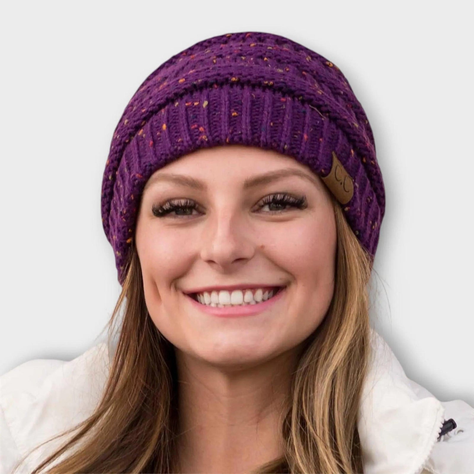 C.C® Cozy Confetti Knit Beanie - Unisex Soft Acrylic Winter Hat (One Size 20"-24") - Truly Contagious