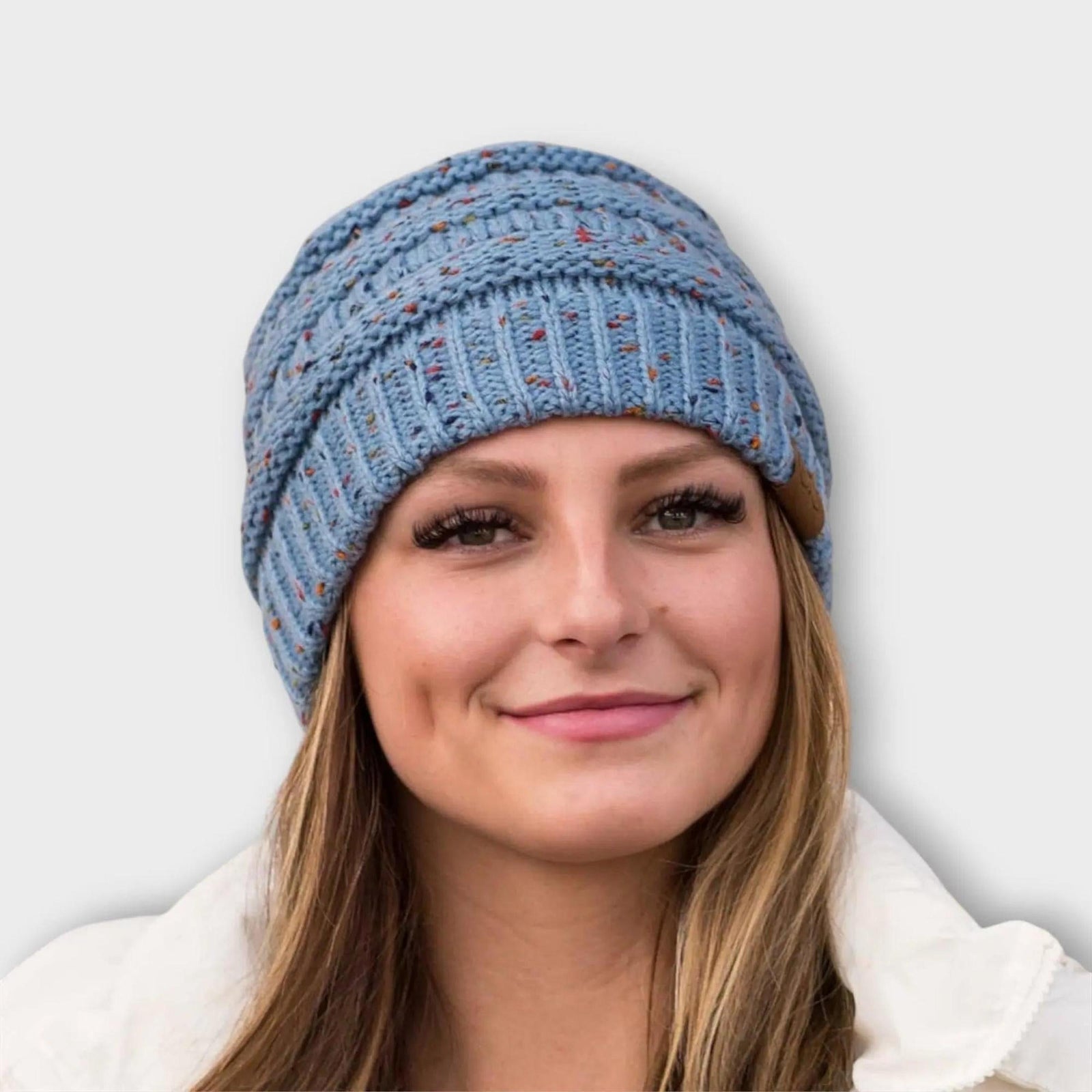 C.C® Cozy Confetti Knit Beanie - Unisex Soft Acrylic Winter Hat (One Size 20"-24") - Truly Contagious