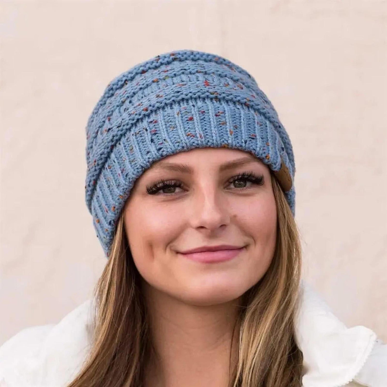 C.C® Cozy Confetti Knit Beanie - Unisex Soft Acrylic Winter Hat (One Size 20"-24") - Truly Contagious
