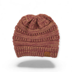 C.C® Crafted Multi - Color Beanie - Unisex Soft Acrylic Winter Hat, Crochet - Look Knit, One Size - Truly Contagious