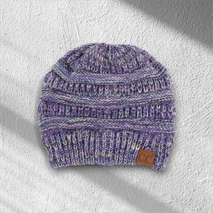 C.C® Crafted Multi - Color Beanie - Unisex Soft Acrylic Winter Hat, Crochet - Look Knit, One Size - Truly Contagious