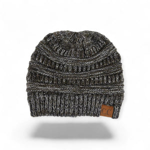 C.C® Crafted Multi - Color Beanie - Unisex Soft Acrylic Winter Hat, Crochet - Look Knit, One Size - Truly Contagious