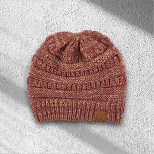 C.C® Crafted Multi - Color Beanie - Unisex Soft Acrylic Winter Hat, Crochet - Look Knit, One Size - Truly Contagious