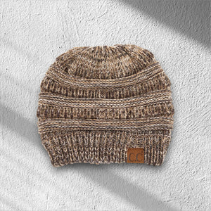 C.C® Crafted Multi - Color Beanie - Unisex Soft Acrylic Winter Hat, Crochet - Look Knit, One Size - Truly Contagious