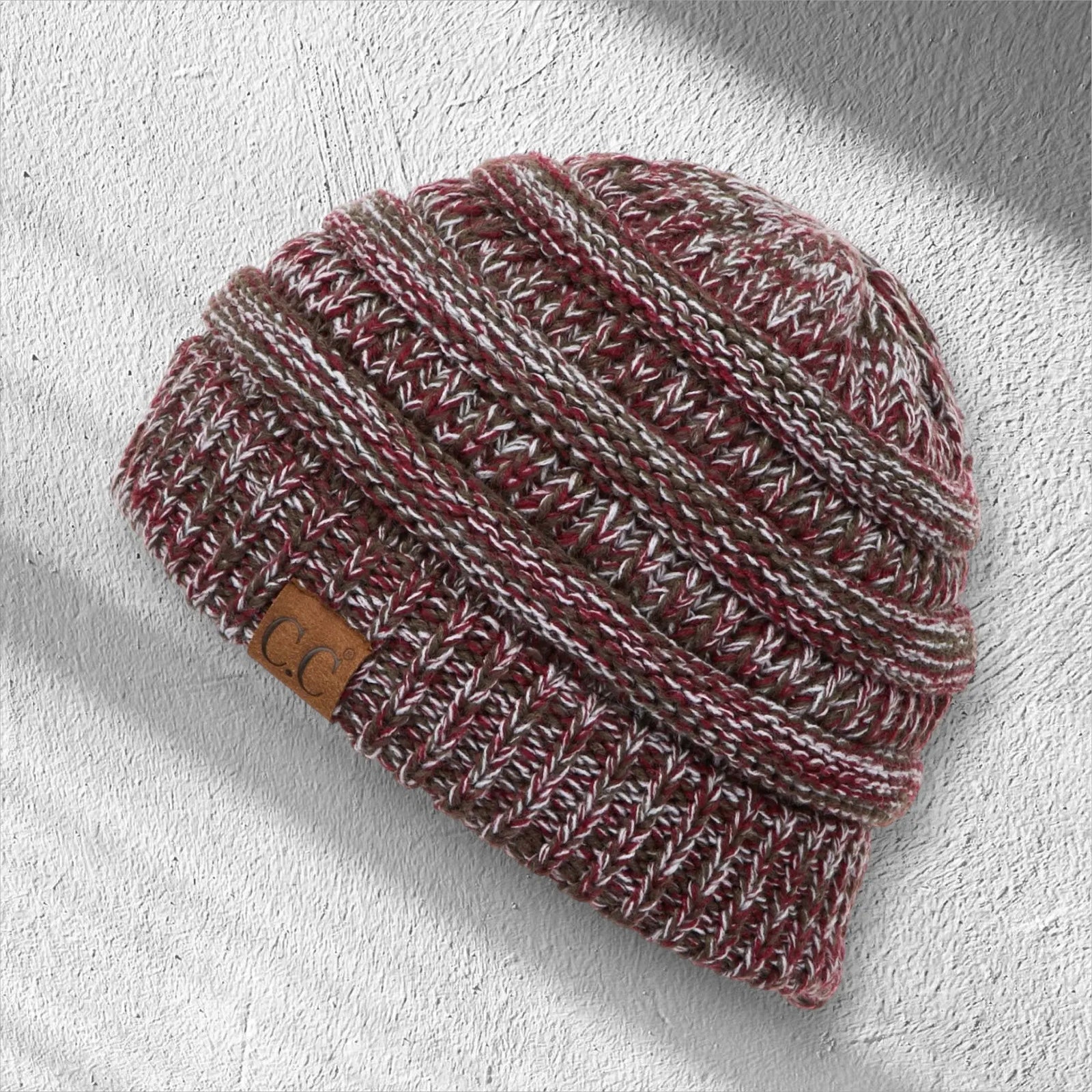 C.C® Crafted Multi - Color Beanie - Unisex Soft Acrylic Winter Hat, Crochet - Look Knit, One Size - Truly Contagious