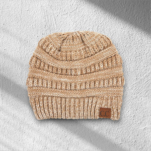C.C® Crafted Multi - Color Beanie - Unisex Soft Acrylic Winter Hat, Crochet - Look Knit, One Size - Truly Contagious