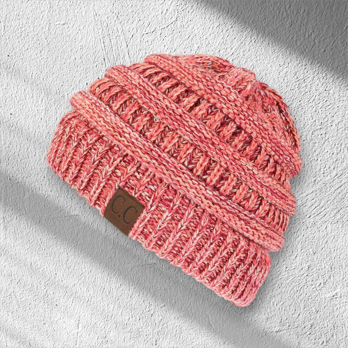 C.C® Crafted Multi - Color Beanie - Unisex Soft Acrylic Winter Hat, Crochet - Look Knit, One Size - Truly Contagious