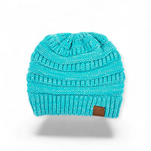 C.C® Crafted Multi - Color Beanie - Unisex Soft Acrylic Winter Hat, Crochet - Look Knit, One Size - Truly Contagious