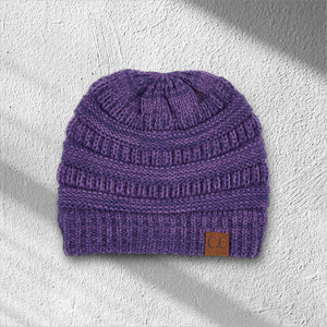 C.C® Crafted Multi - Color Beanie - Unisex Soft Acrylic Winter Hat, Crochet - Look Knit, One Size - Truly Contagious