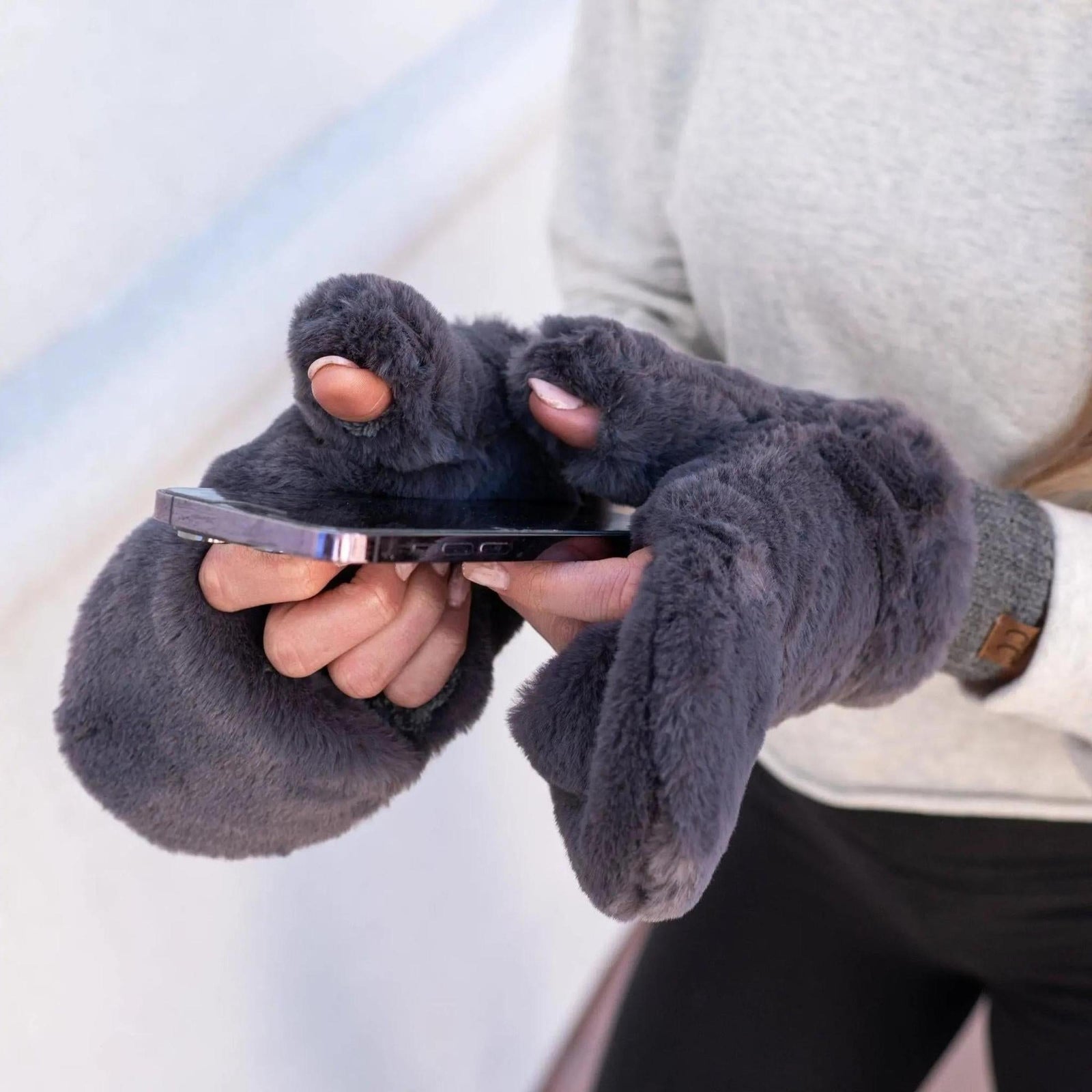 CC Faux Fur Touchscreen Accessible Mittens - Truly Contagious