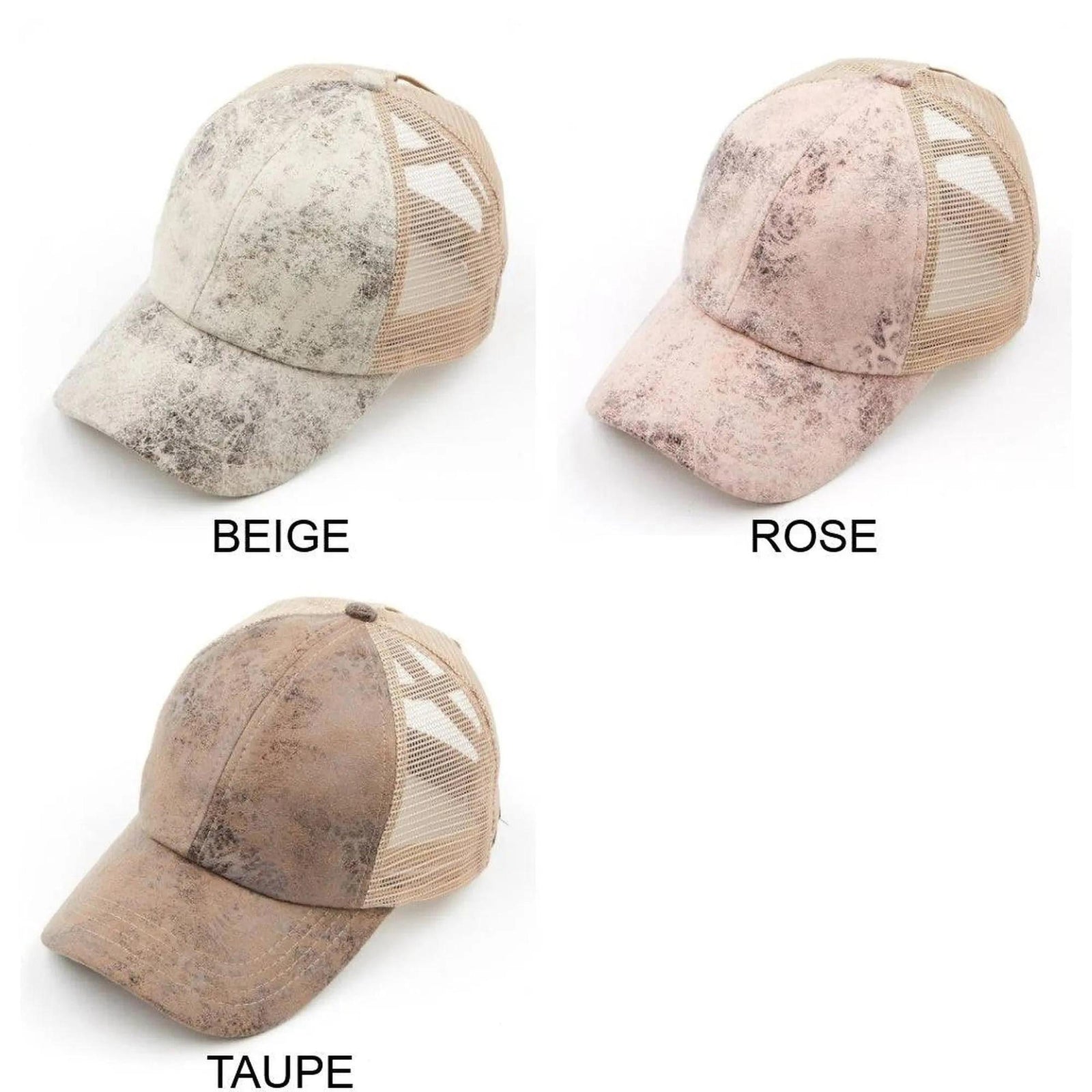 CC Faux Leather Hats Criss Cross Style Women Cap for Ponytails - Truly Contagious