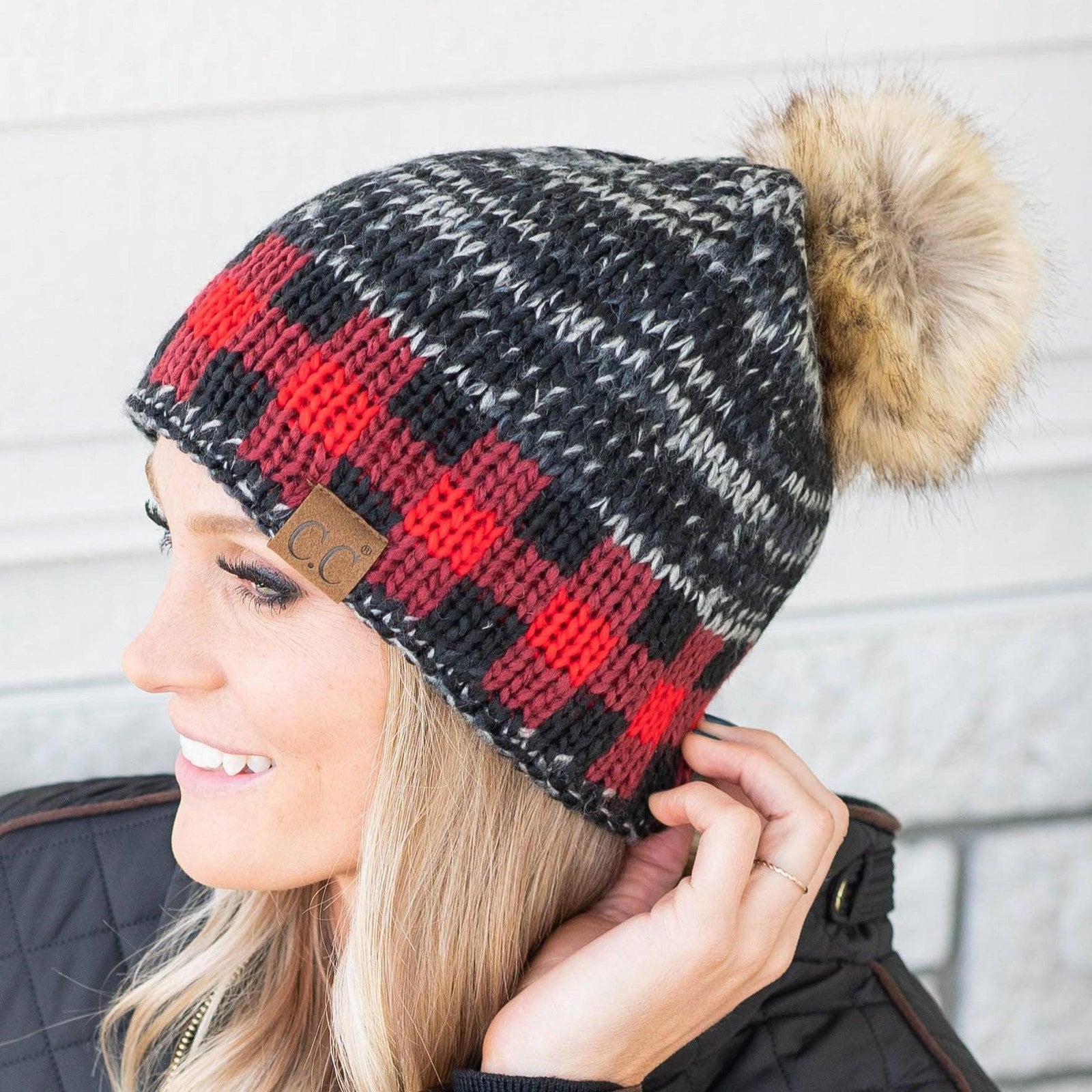 CC Fire Cozy Buffalo Plaid Beanie - Truly Contagious