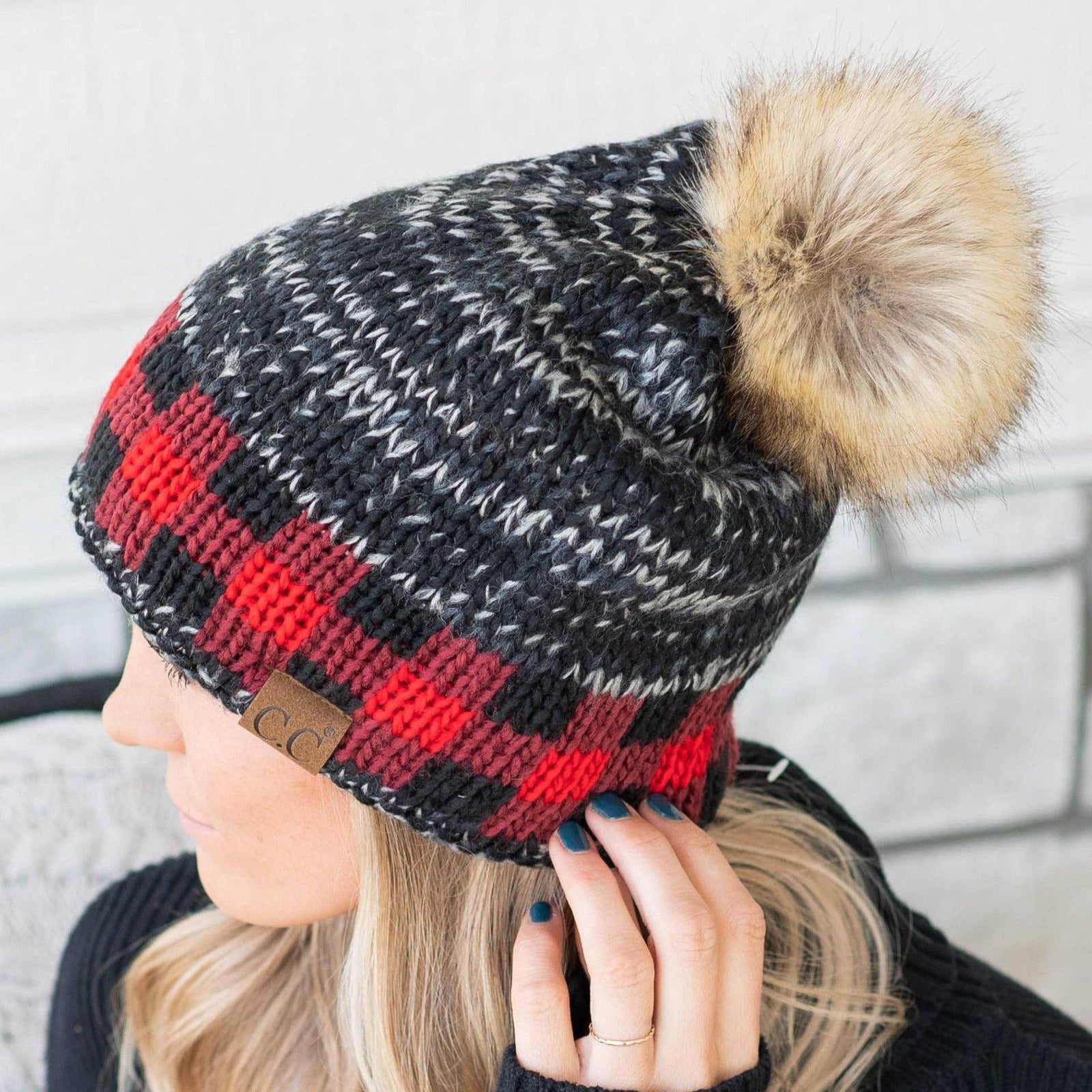 CC Fire Cozy Buffalo Plaid Beanie - Truly Contagious