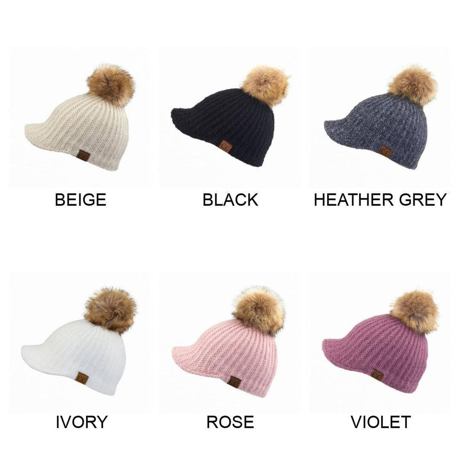 CC Kid and Adult Sizes Winter Knitted Ball Cap Beanie - Truly Contagious