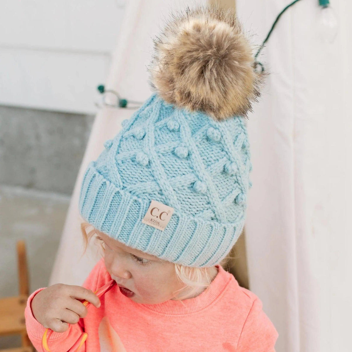 CC Kids and Adult Crafted Pom Detail Beanies Hats - Truly Contagious
