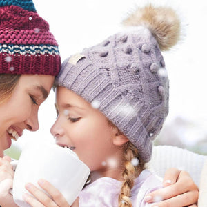 CC Kids and Adult Crafted Pom Detail Beanies Hats - Truly Contagious