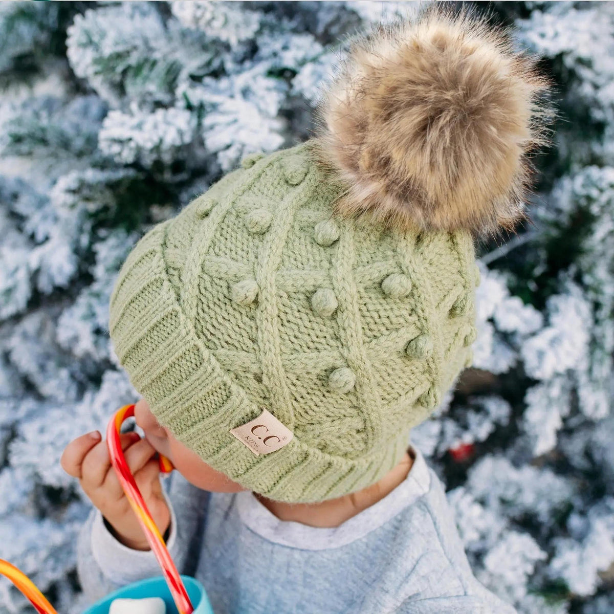 CC Kids and Adult Crafted Pom Detail Beanies Hats - Truly Contagious