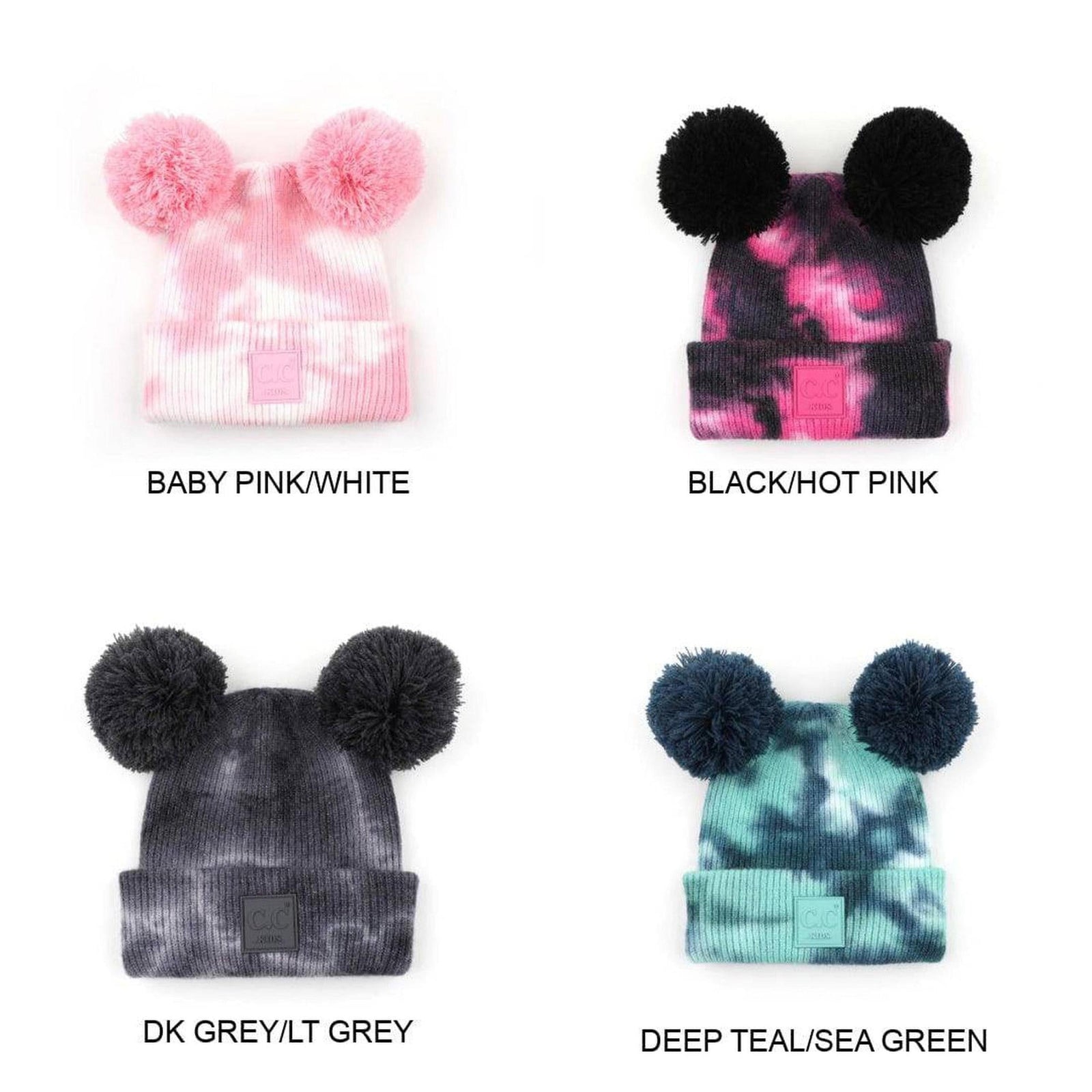 CC Kids Pom Pom Tie - Dye Beanies Hats - Truly Contagious