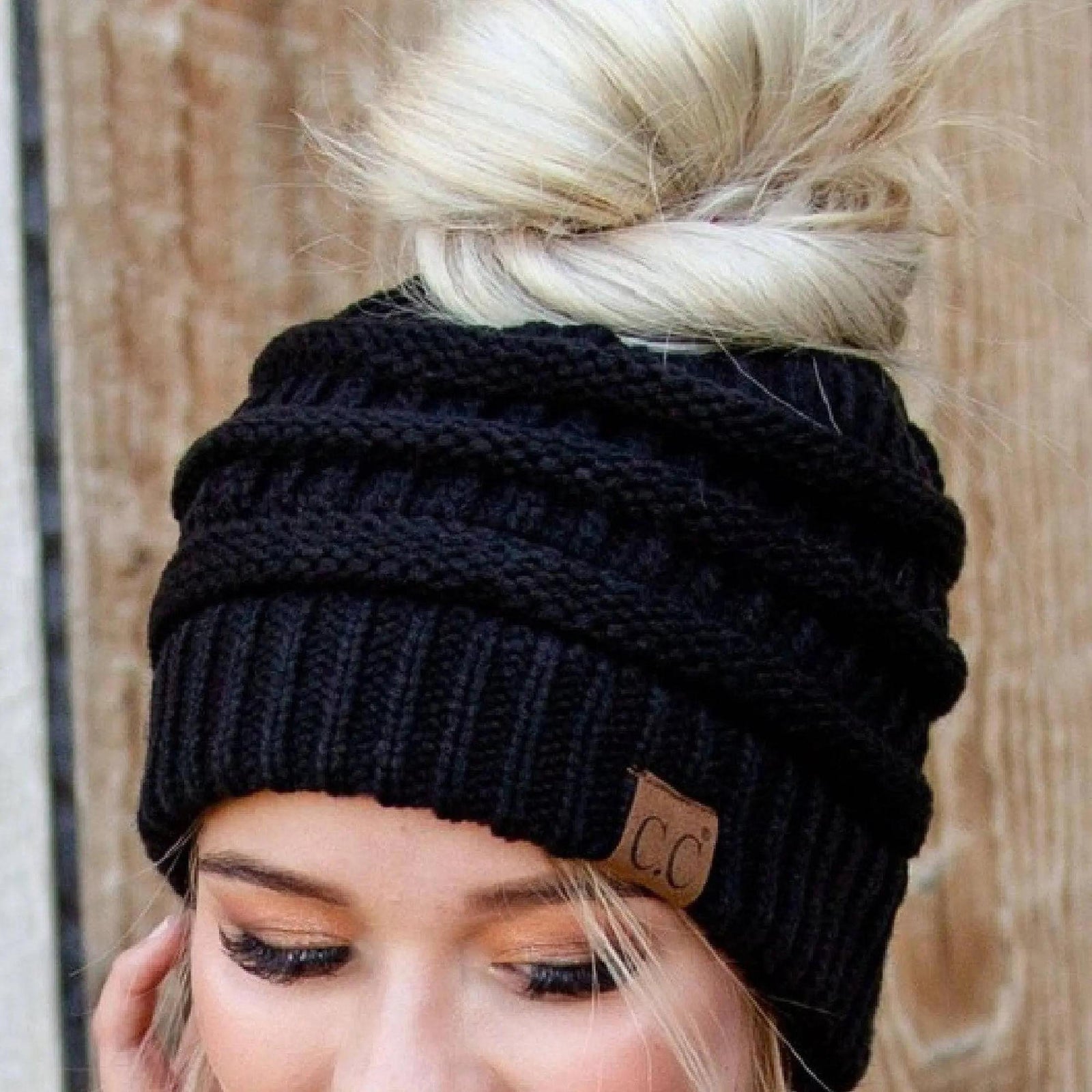CC Messy Bun Adults and Kids Ponytail Beanies Hats - Truly Contagious