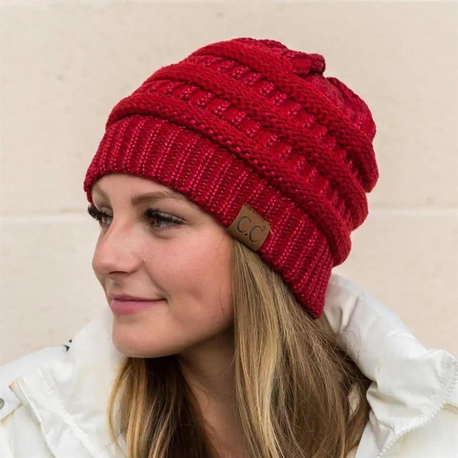 C.C® Metallic Cable - Knit Beanie - Unisex Shimmer Winter Hat, Soft Acrylic, One Size - Truly Contagious