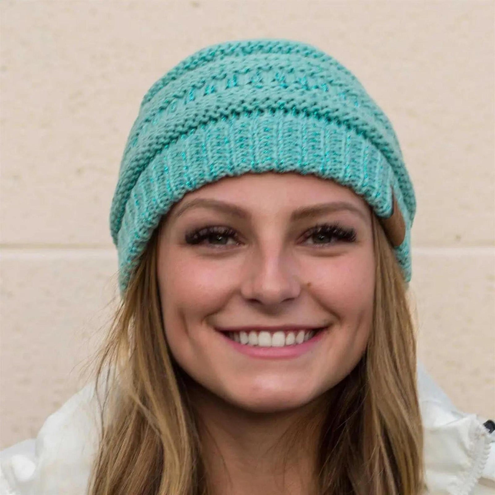 C.C® Metallic Cable - Knit Beanie - Unisex Shimmer Winter Hat, Soft Acrylic, One Size - Truly Contagious