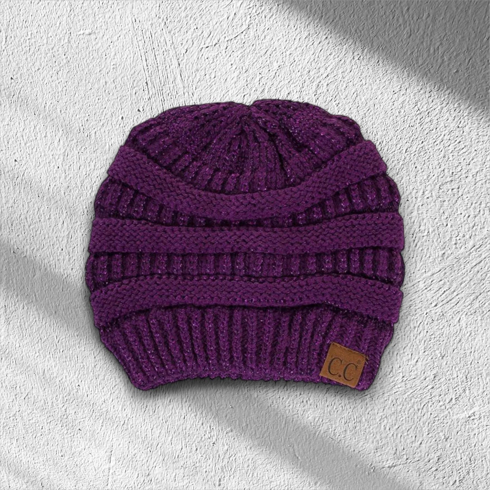 C.C® Metallic Cable - Knit Beanie - Unisex Shimmer Winter Hat, Soft Acrylic, One Size - Truly Contagious