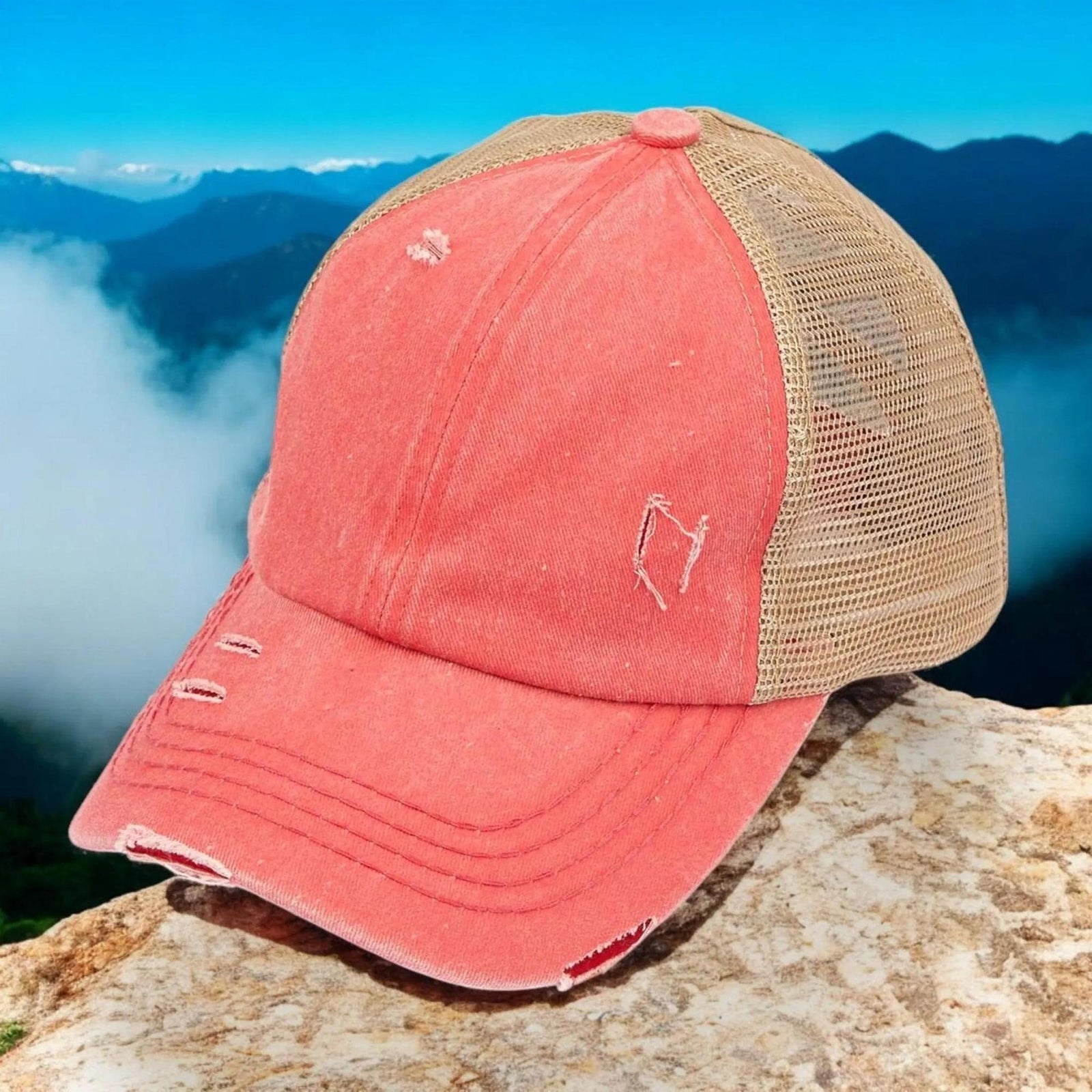 CC Multi - Level Criss Cross Women's Baseball Ponytail Cap Hat - Truly Contagious