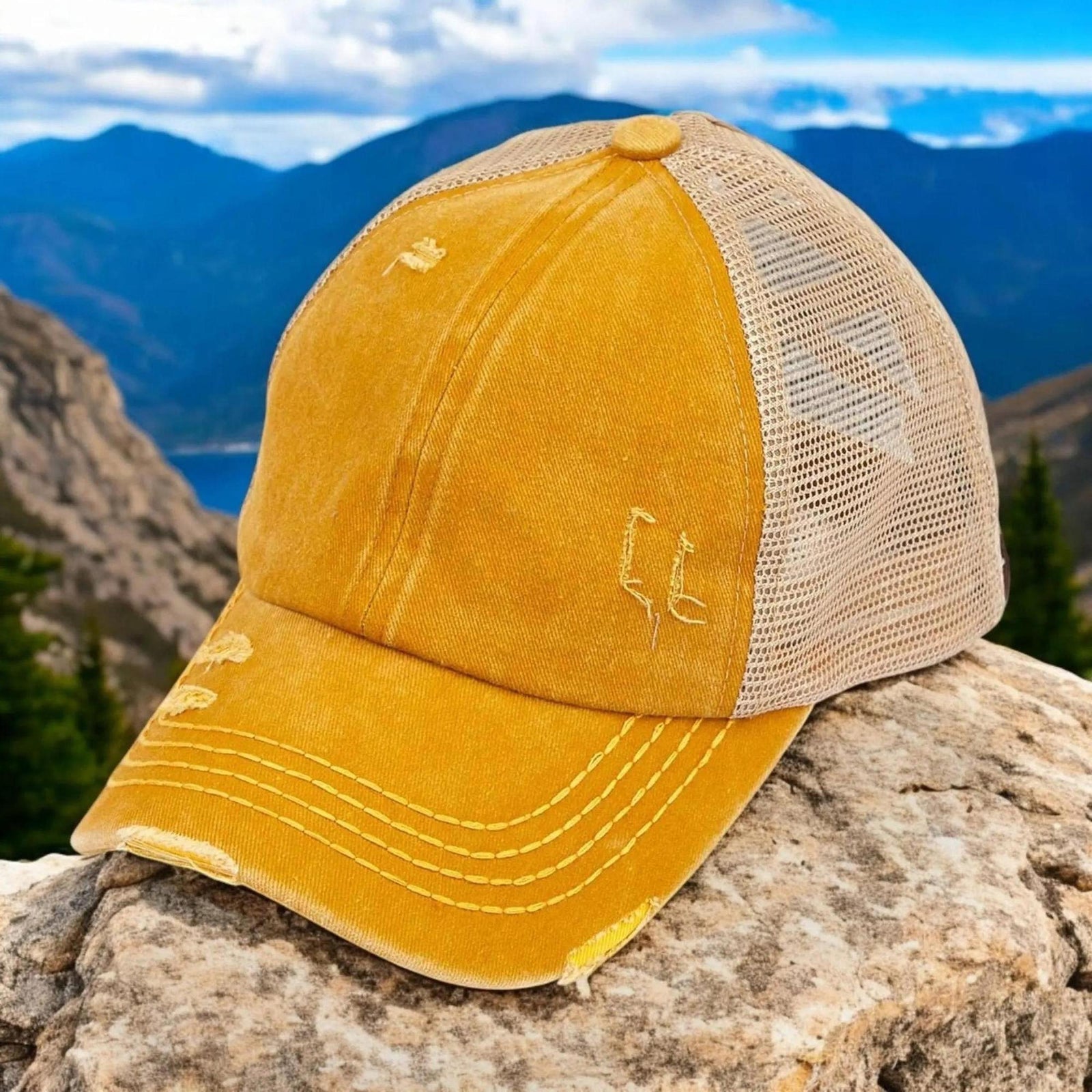 CC Multi - Level Criss Cross Women's Baseball Ponytail Cap Hat - Truly Contagious