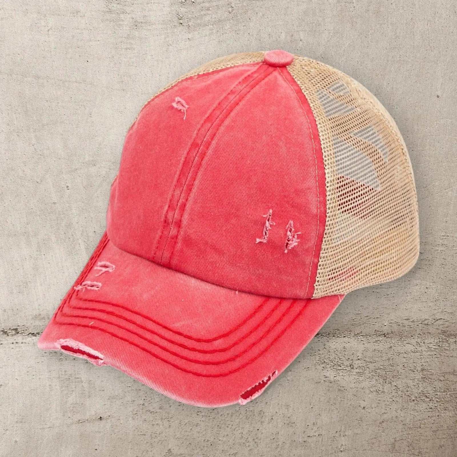 CC Multi - Level Criss Cross Women's Baseball Ponytail Cap Hat - Truly Contagious