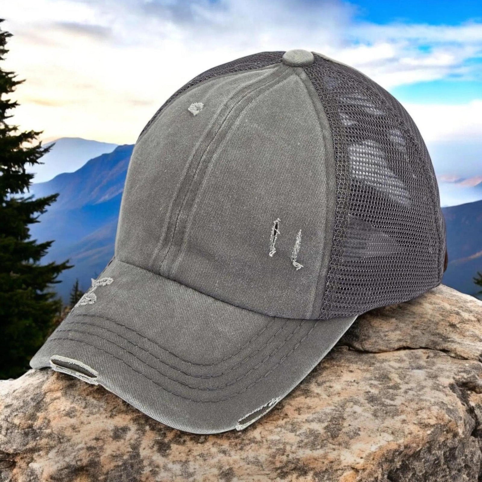 CC Multi - Level Criss Cross Women's Baseball Ponytail Cap Hat - Truly Contagious