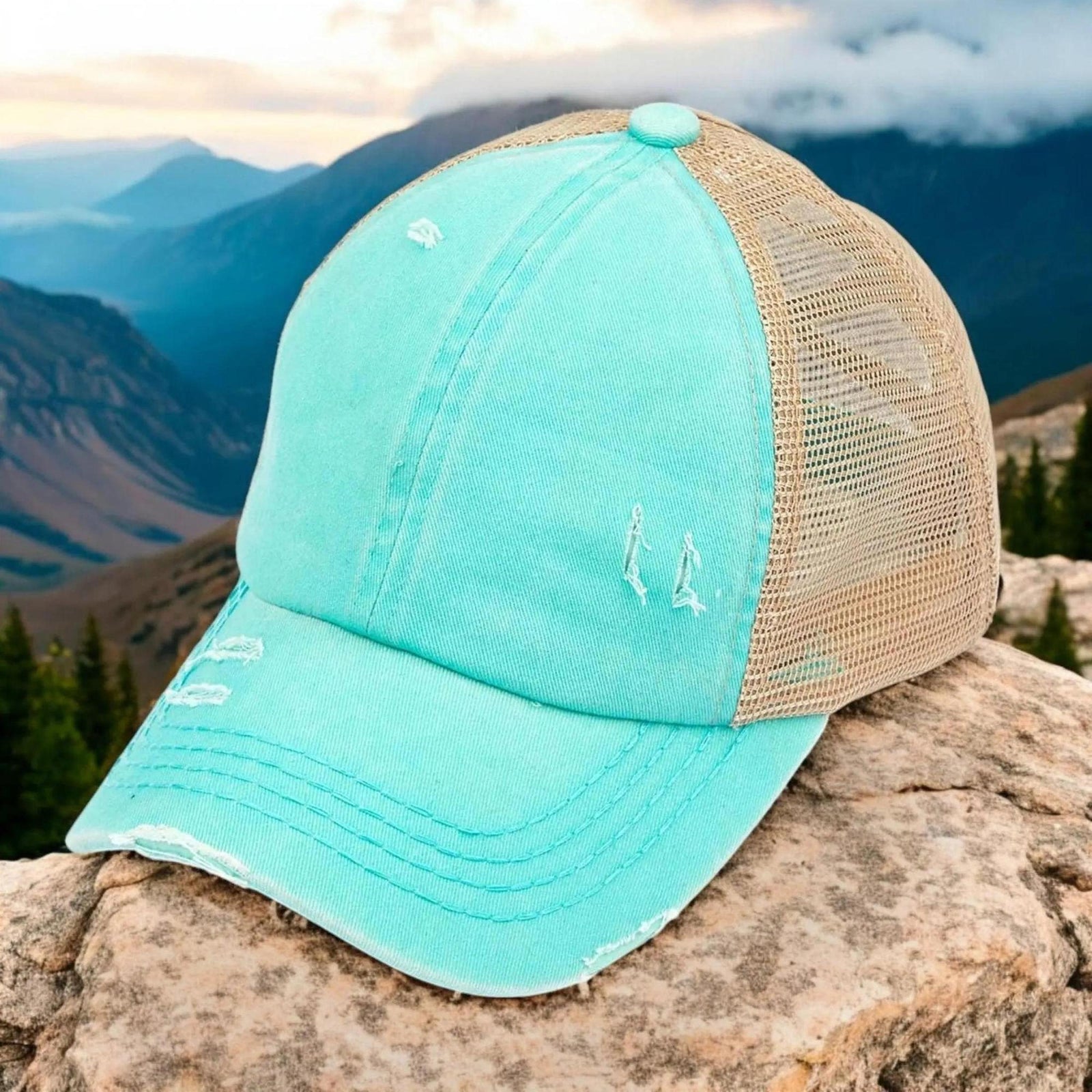 CC Multi - Level Criss Cross Women's Baseball Ponytail Cap Hat - Truly Contagious