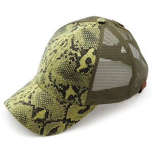 CC Popular Pattern Messy Bun Pony Cap Women, Teens and Kids Trucker Hats - Truly Contagious