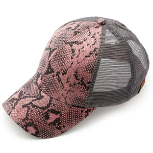 CC Popular Pattern Messy Bun Pony Cap Women, Teens and Kids Trucker Hats - Truly Contagious