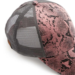 CC Popular Pattern Messy Bun Pony Cap Women, Teens and Kids Trucker Hats - Truly Contagious