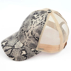 CC Popular Pattern Messy Bun Pony Cap Women, Teens and Kids Trucker Hats - Truly Contagious